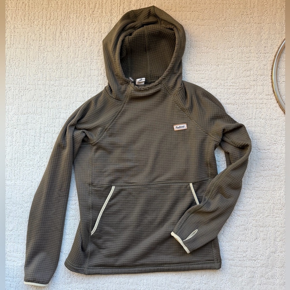 Fayettechill Olive Green Hooded Microgrid Fleece Pullover